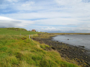 Solig paus vid havet