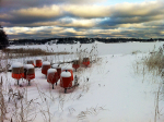 Vinter på bryggan i Hålviken